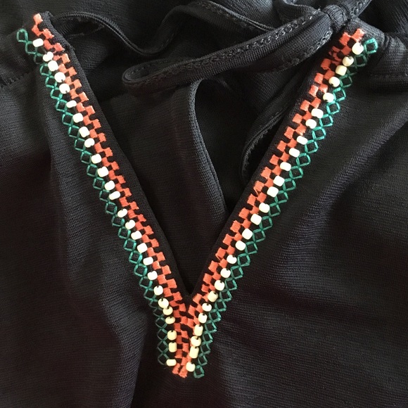 Maurices Navy Maxi Dress Embroidered Beaded Detail - Picture 5 of 9